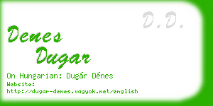 denes dugar business card